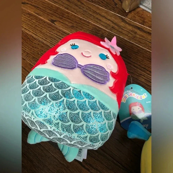 Original Squishmallows x Disney: The Little Mermaid - 8” Ariel and 5” Flounder - Picture 2 of 11